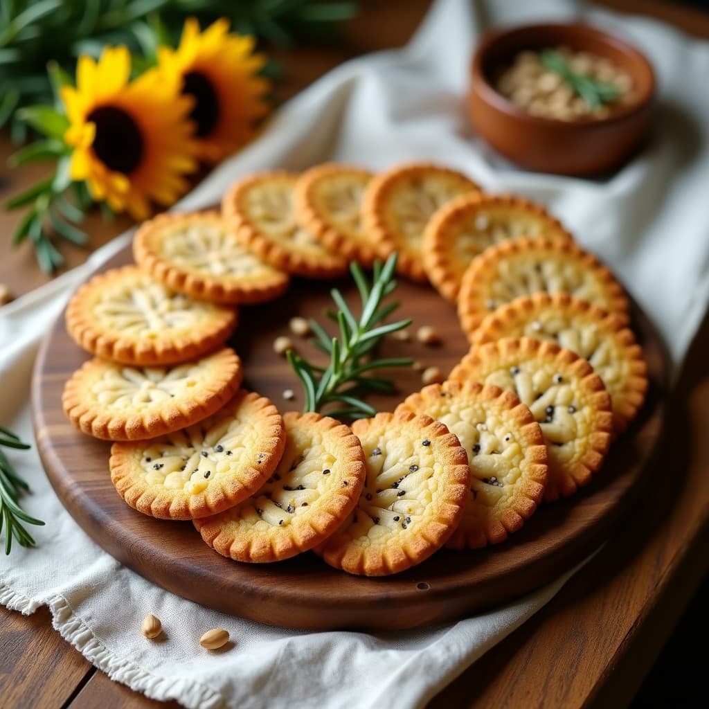 Galletas Saladas de Semillas de Girasol y Romero: Aperitivo Keto Sin Harina