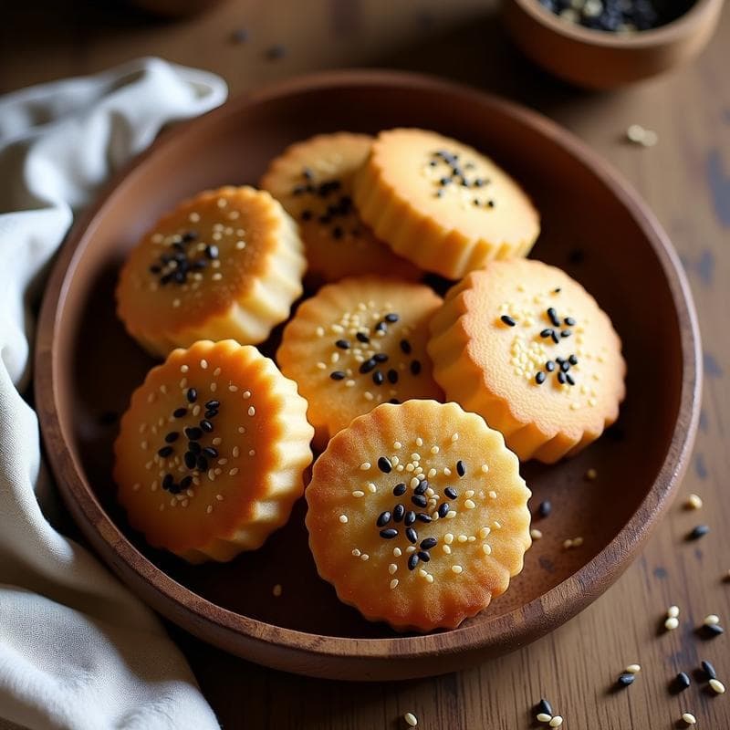 Galletas de Harina de Sésamo y Miso: Snack Japonés Crujiente y Umami