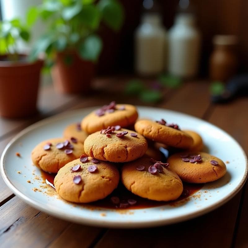 Galletas de Harina de Teff y Semillas de Chía con Topping de Cacao: Snack Etíope Sin Gluten
