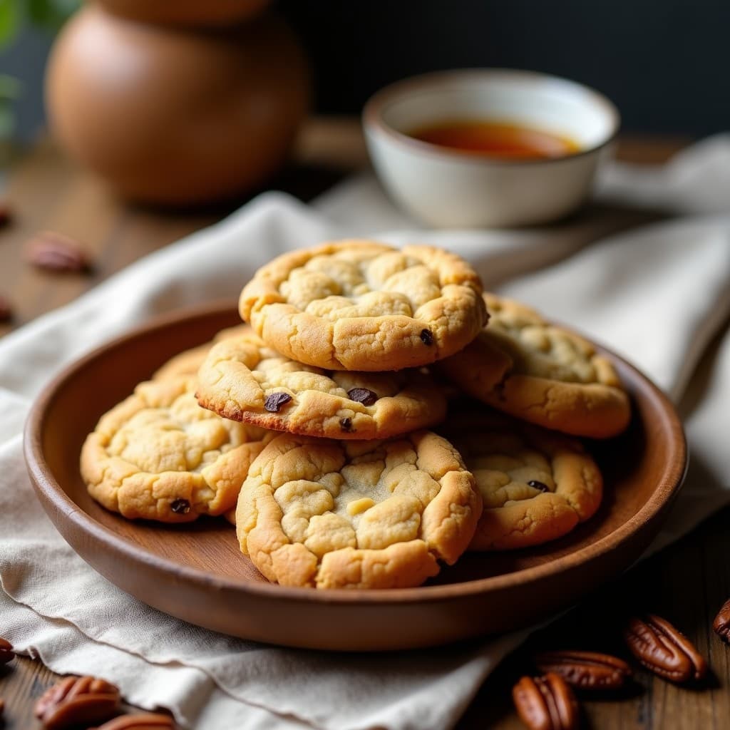Galletas de Harina de Teff y Miel de Agave con Nueces: Postre Etiopía Keto Sin Azúcar