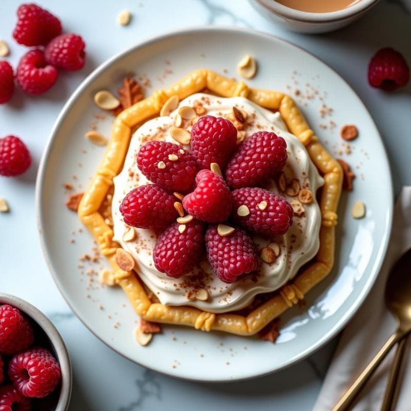Gallette de Arroz Inflado con Crema de Cacahuete y Frambuesas: Postre Francés Sin Horno