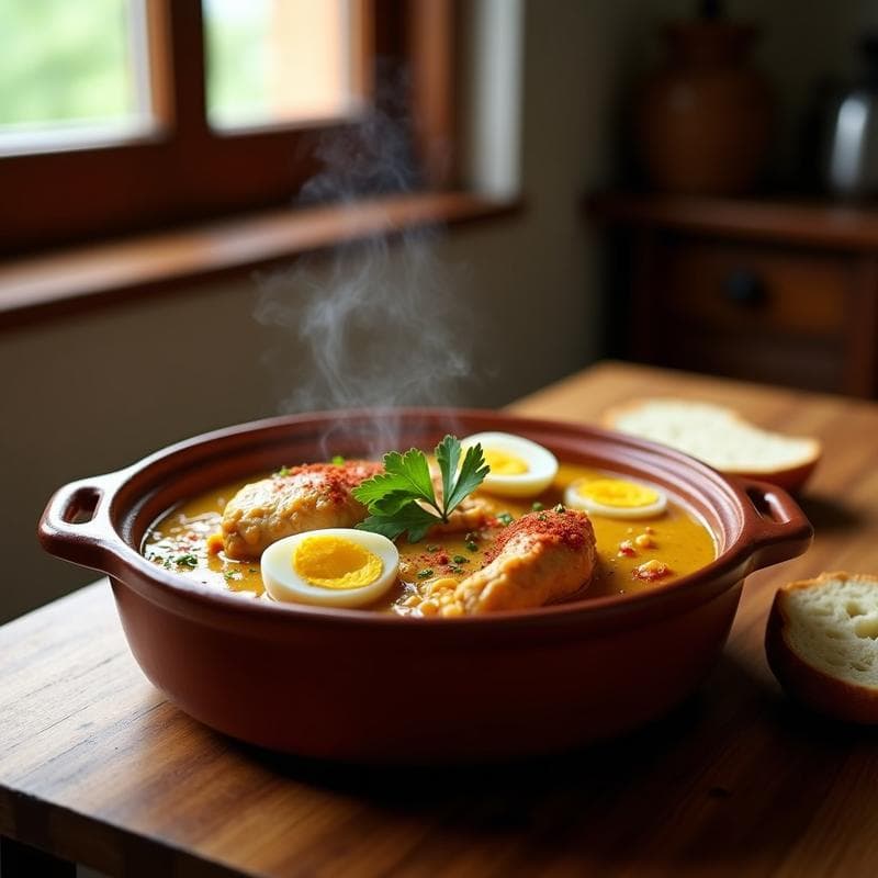 Gallinas en Pepitoria: Receta Tradicional Española con Almendras y Azafrán en 1 Hora