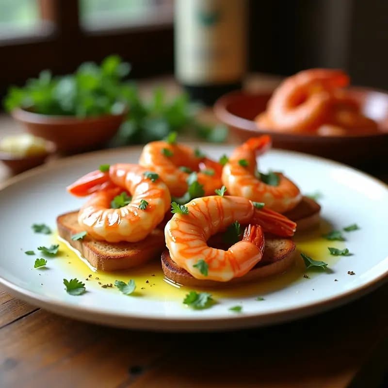 Gambas al Ajo Negro con Pan Toast: Receta Gourmet en 15 Minutos para Sorprender
