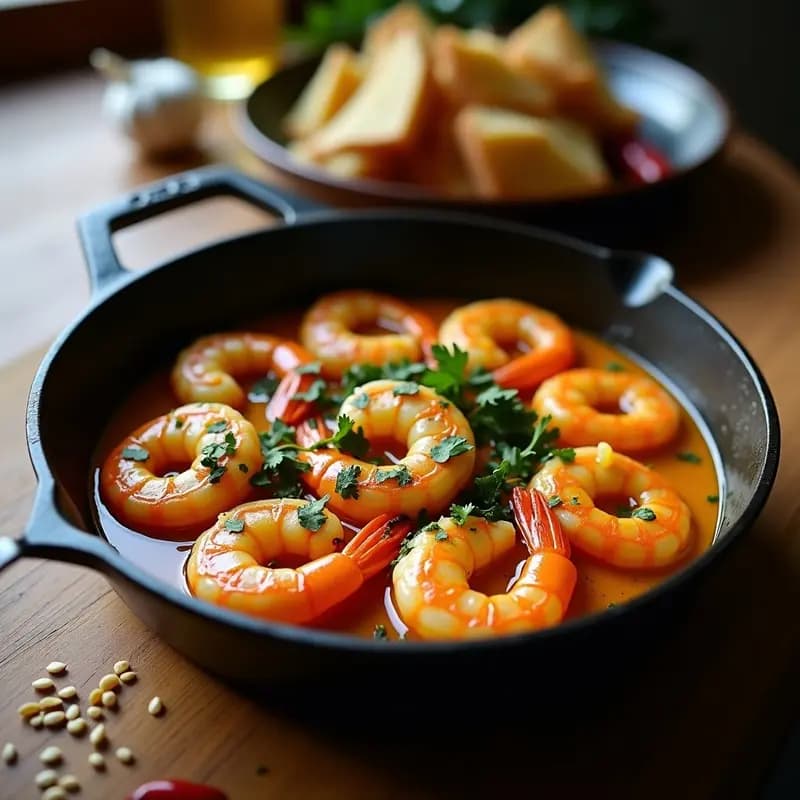Gambas al Pil Pil con Zaatar: Receta Express de Sabores Árabes en 15 Minutos