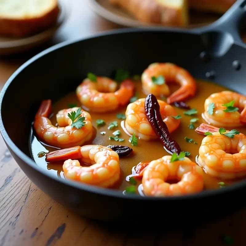 Gambas al Pil Pil con Guindilla y Ajo Negro: Receta Vasca en Sartén Antiadherente