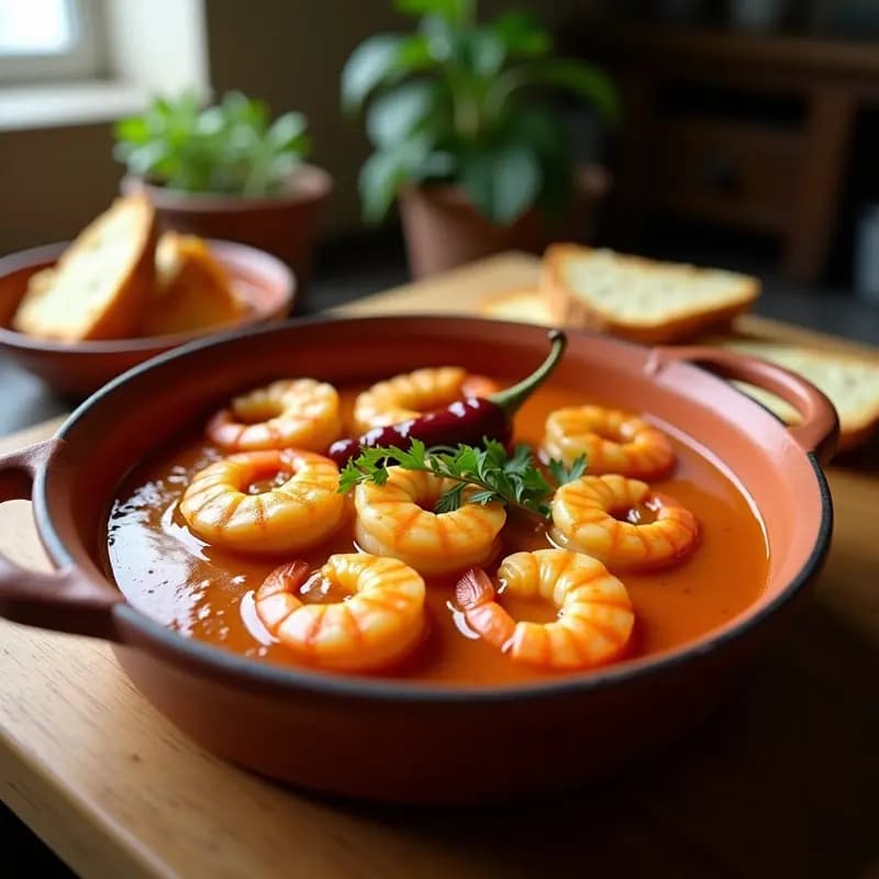 Gambas al pil-pil con guindilla: Tapa vasca en 15 minutos