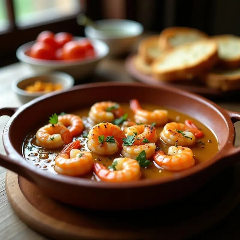 Gamboas al Ajillo con Ñora: Tapa Catalana Picante y Aromática