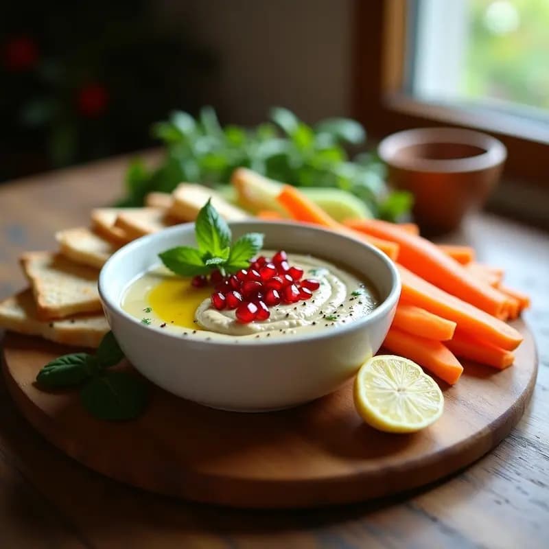 Ganoush de Berenjena Ahumada y Granada: Dip Árabe Vegano y Sin Gluten