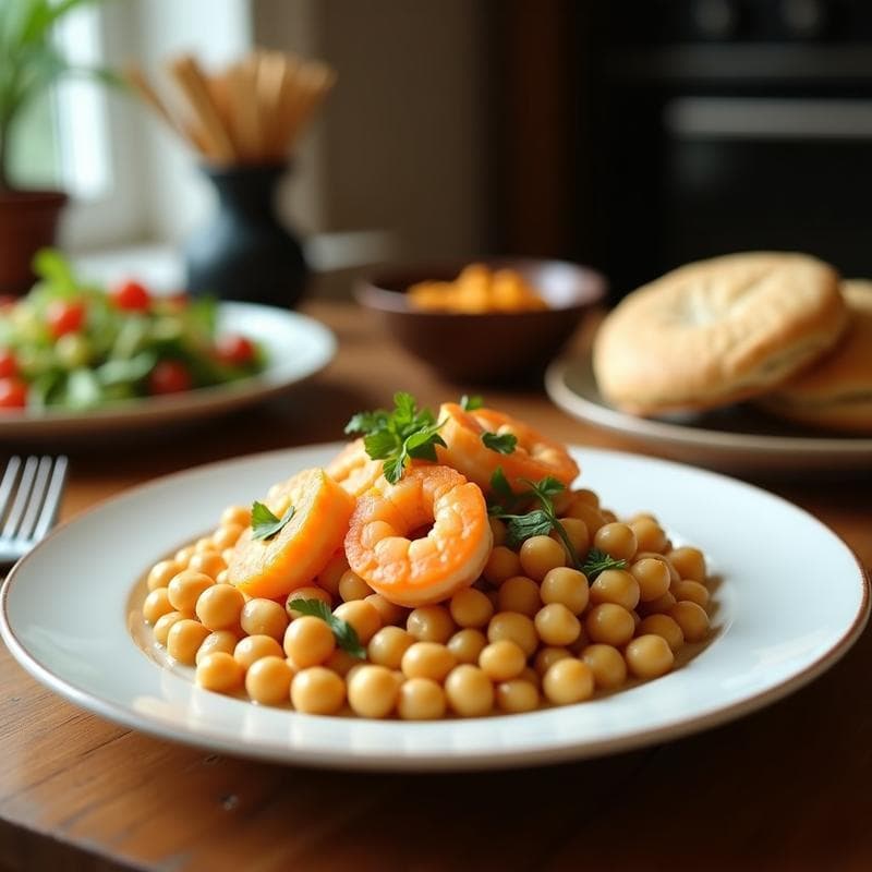 Garbanzos con Camarones al Coco: Receta Cremosa y Rápida en Olla Express