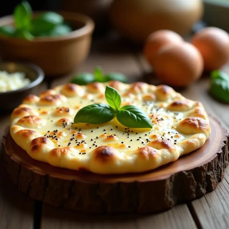 Garlic Naan con Queso Mozzarella y Albahaca: Pan Indio en Airfryer