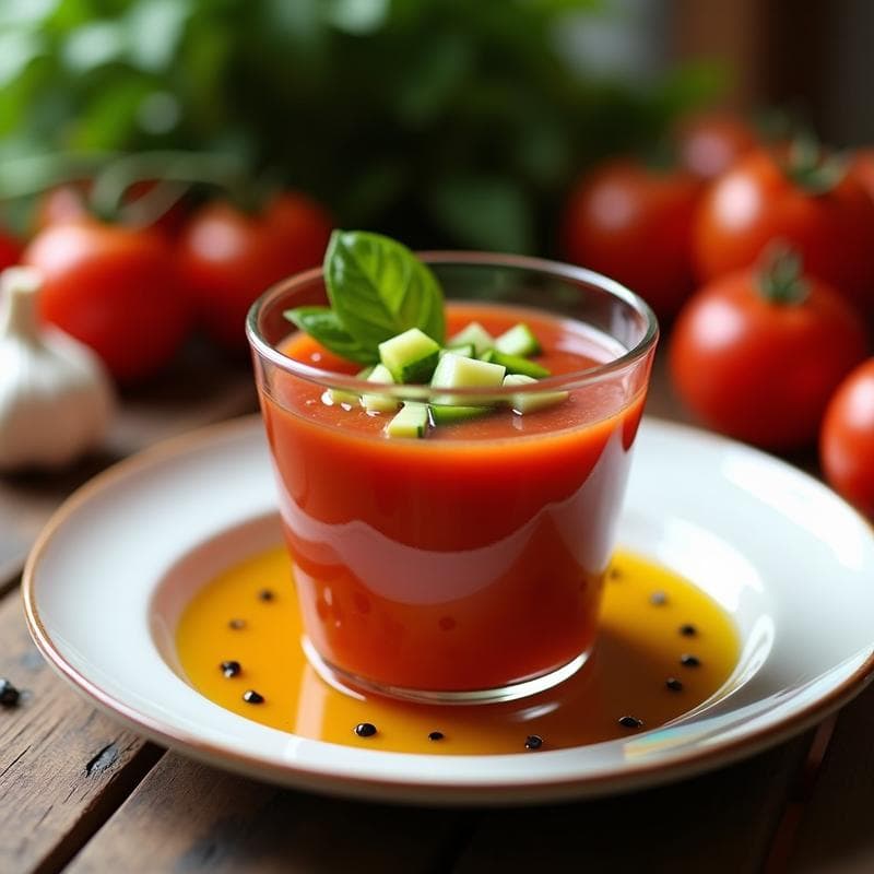 Gaspacho Andaluz con Ajo Negro: Receta en Thermomix con Toque Gourmet en 15 Minutos