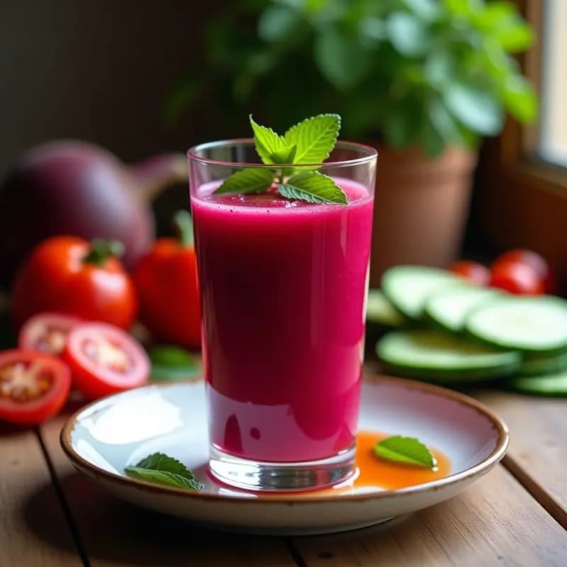 Gaspacho de Remolacha Vegano: Receta Fría Andaluza con Toque Terroso en 15 Minutos
