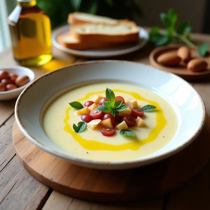 Gaspacho Blanco de Málaga con Almendras: Receta Tradicional Andaluza en 15 Minutos