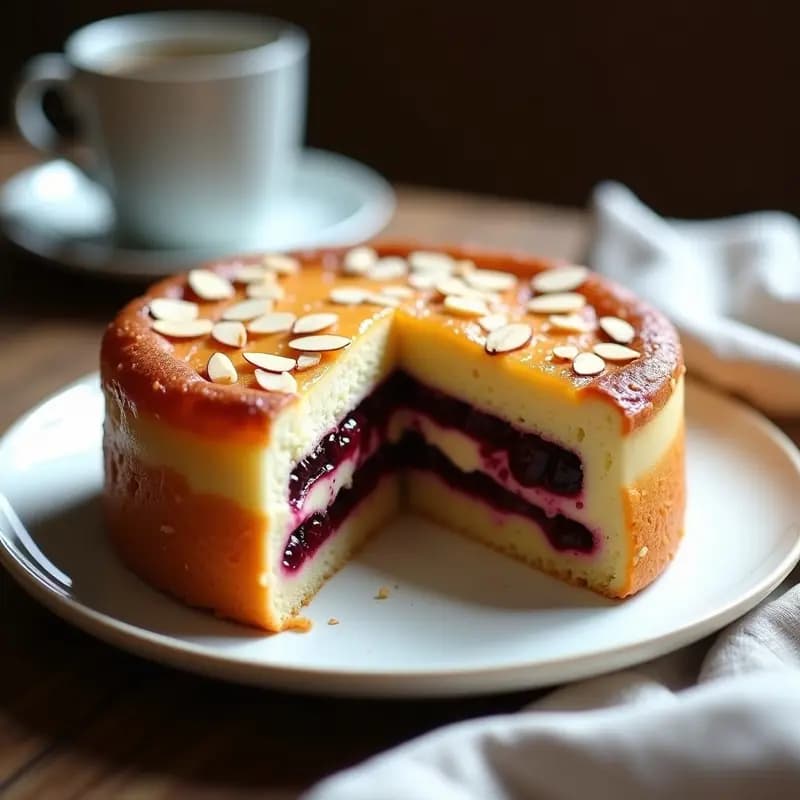 Gâteau Basco de Cereza y Almendra: Postre Francés Sin Gluten y Bajo en Azúcar