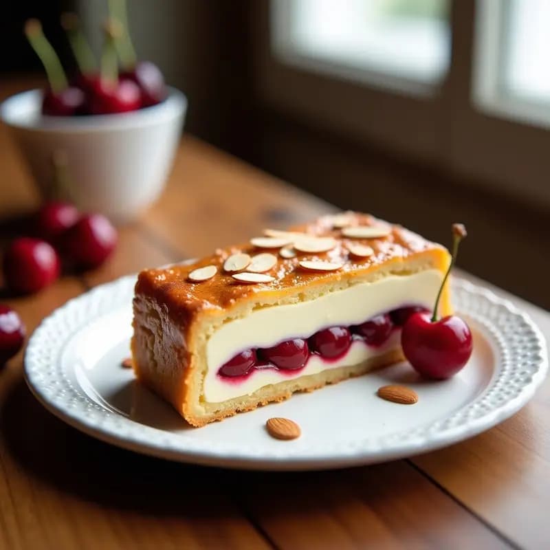 Gâteau Basco de Cerezas y Crema Pastry: Postre Francés Sin Lactosa con Frutas