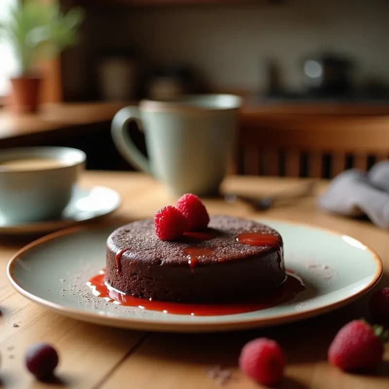 Gateau de Chocolate Francés con Centro Líquido: Postre Decadente en 5 Ingredientes