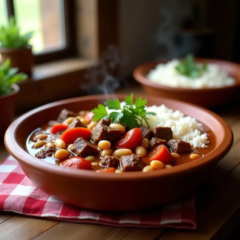 Gaucho Uruguayo con Carne, Frijoles y Chorizo: Receta en Olla a Presión