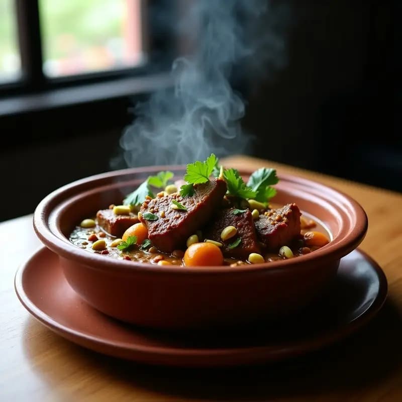 Guiso Moruno de Cordero y Pistacho: Receta Tradicional en Olla con Toque Gourmet