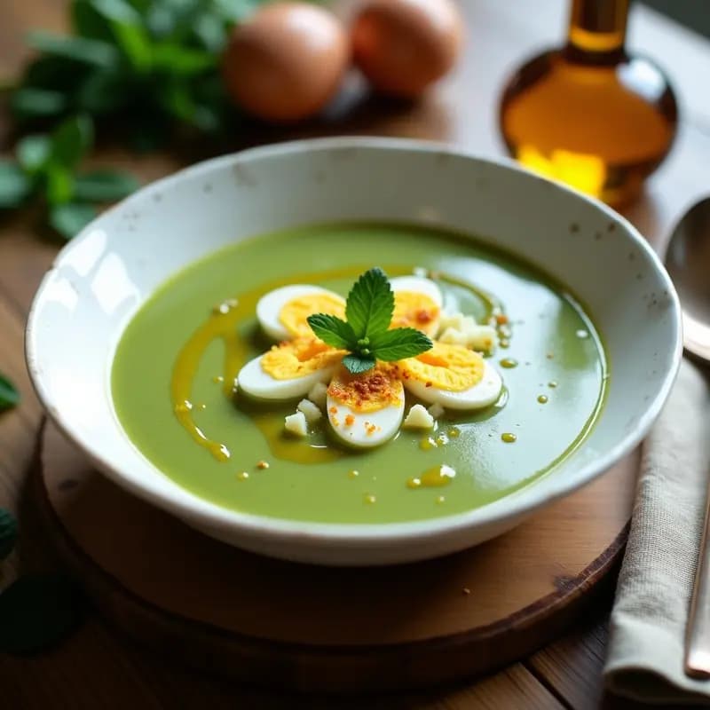 Gazo de espinacas y huevo duro: Sopa fría murciana refrescante