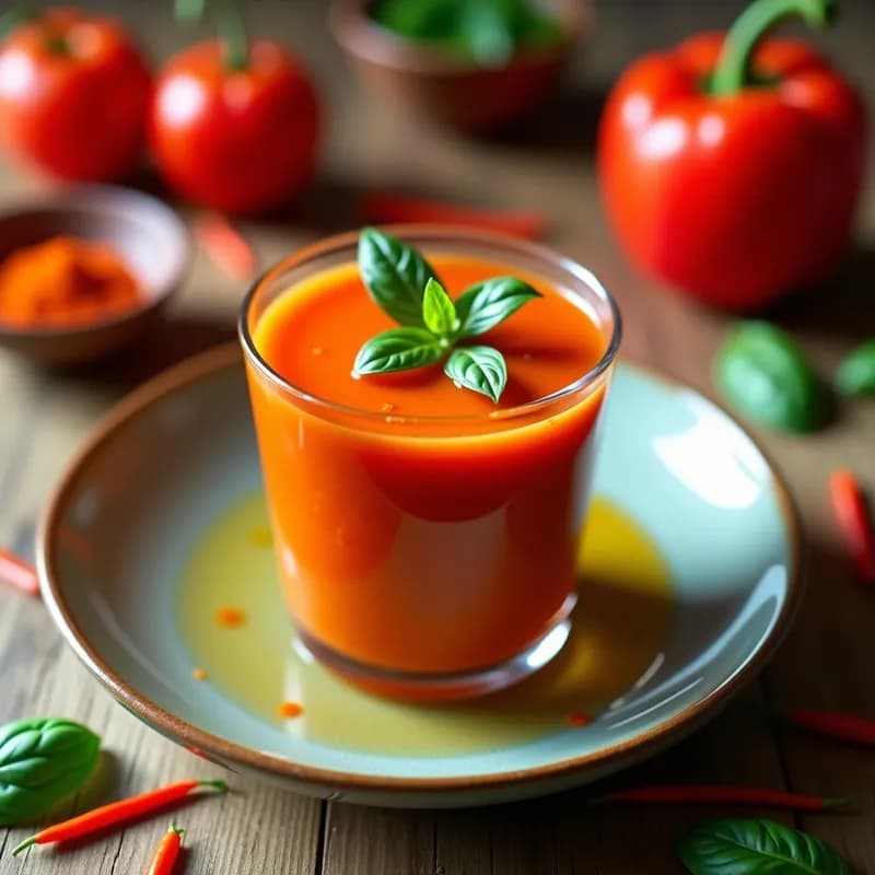 Gazpacho de Pimentón Ahumado Vegano: Receta Fría en 10 Minutos sin Cocinar