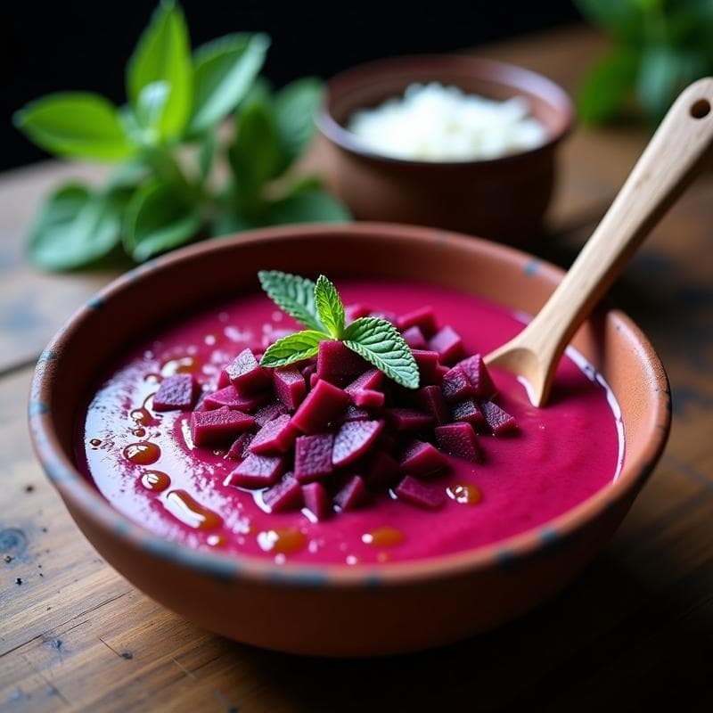 Gazpacho Pico de Remolacha Fermentada: Receta Fría con Repollo Morado y Jengibre para Inmunidad