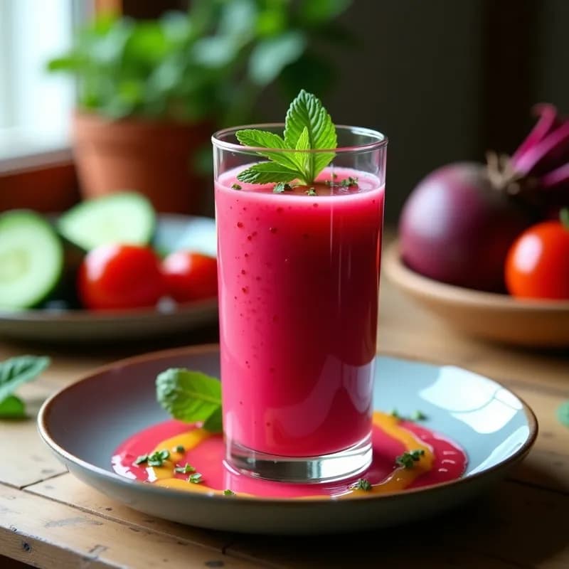 Gazpacho de Remolacha Fermentada: Receta Vegana Probiótica y Refrescante en 15 Minutos