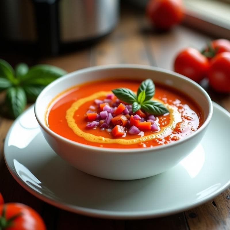 Gazpacho Picante Vegano en Airfryer: Receta Express con Sabor Andaluz en 15 Minutos