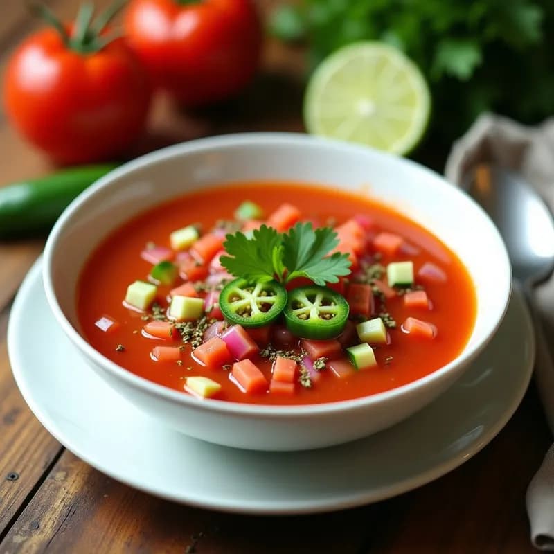 Gazpacho de Pico de Gallo Vegano: Receta con Hierbas Provenzales y Sin Gluten en 15 Minutos