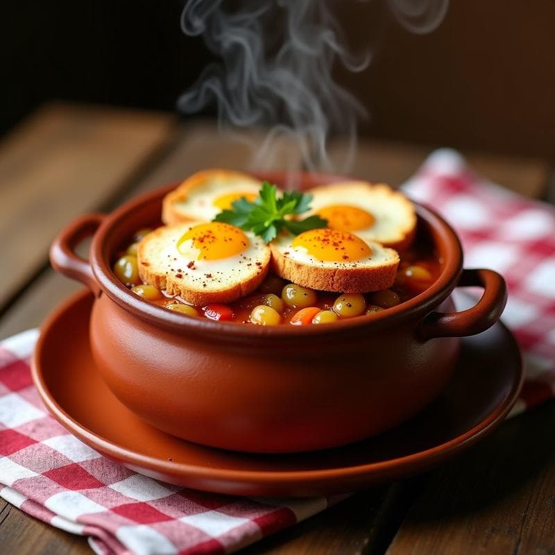 Gazpacho Manchego en Ollas Superpuestas: Receta Tradicional con Toque Crujiente en 1 Capa