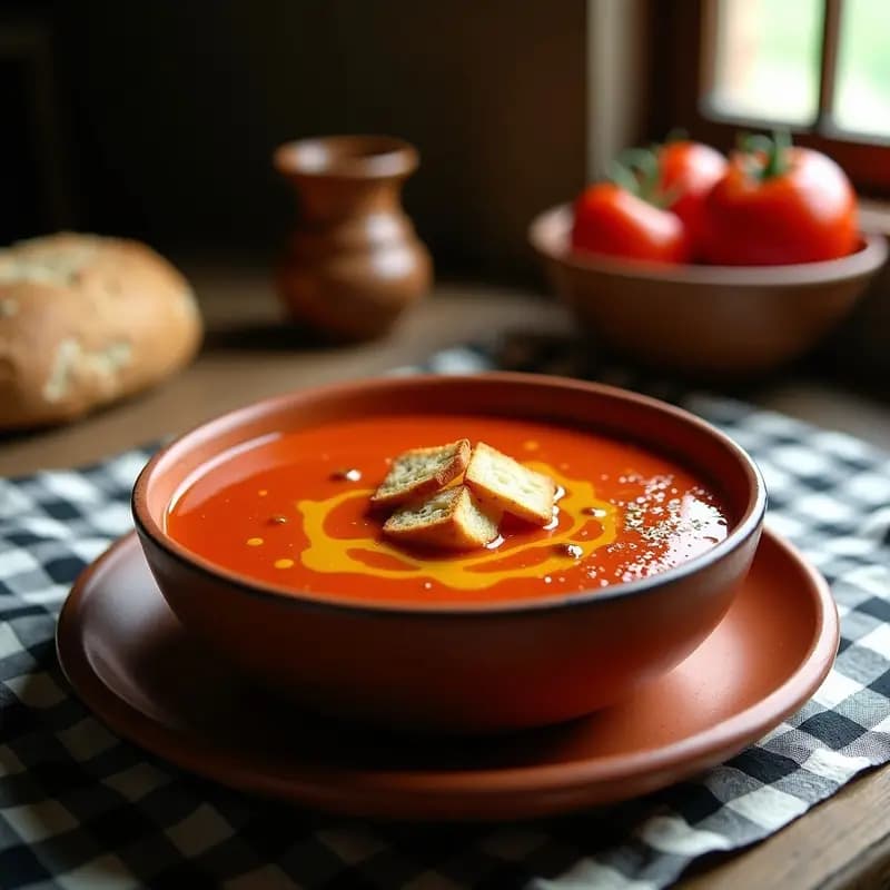 Gazocho extremeño: Sopa fría de tomate, pan y aceite