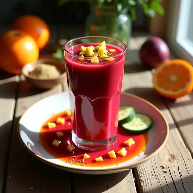 Gazolpacho Andaluz de Remolacha y Naranja: Receta Fría, Vitamínica y Sin Gluten en 10 Minutos
