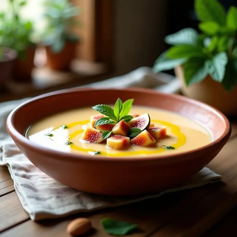 Gazpacho de Almendras con Higos y Vinagre de Módena: Receta Cordobesa Refrescante