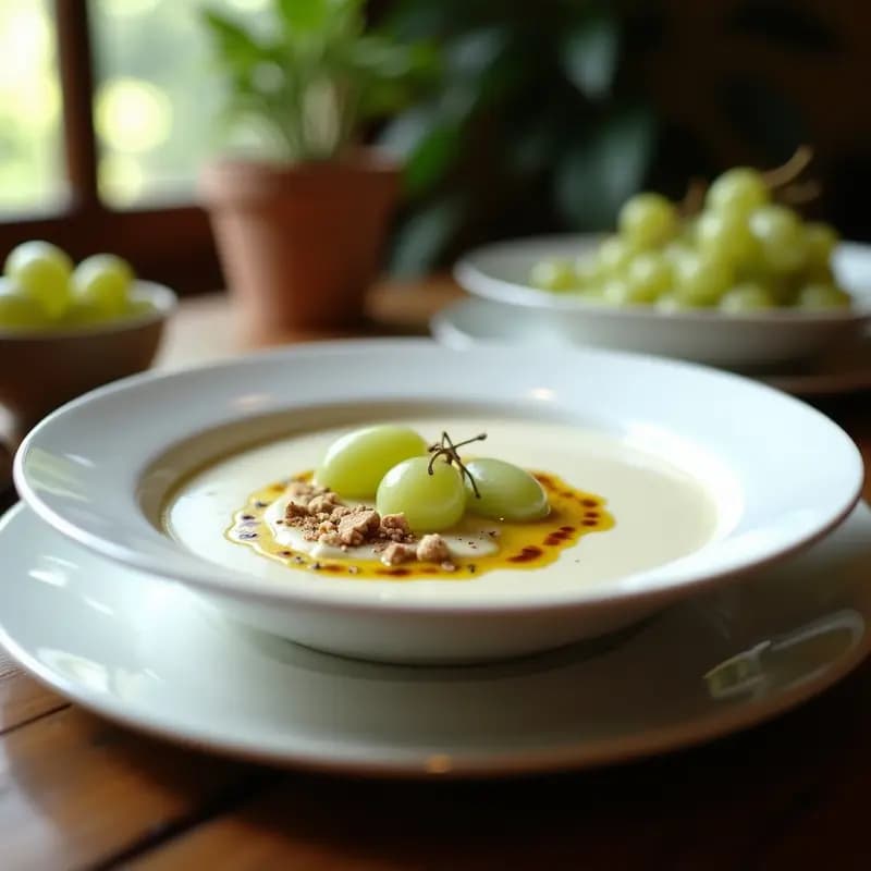 Gazpacho de Ajo Blanco Trufado: Receta Andaluz Gourmet en 15 Minutos