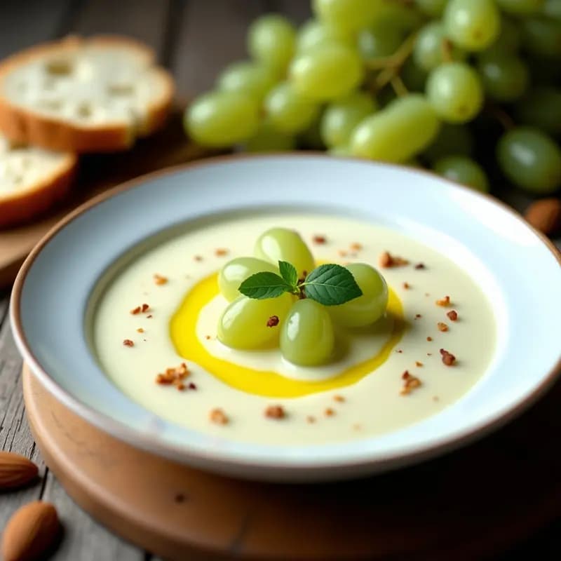 Gazpacho Blanco con Uvas: Receta Andaluz de Ajoblanco Frío y Cremoso