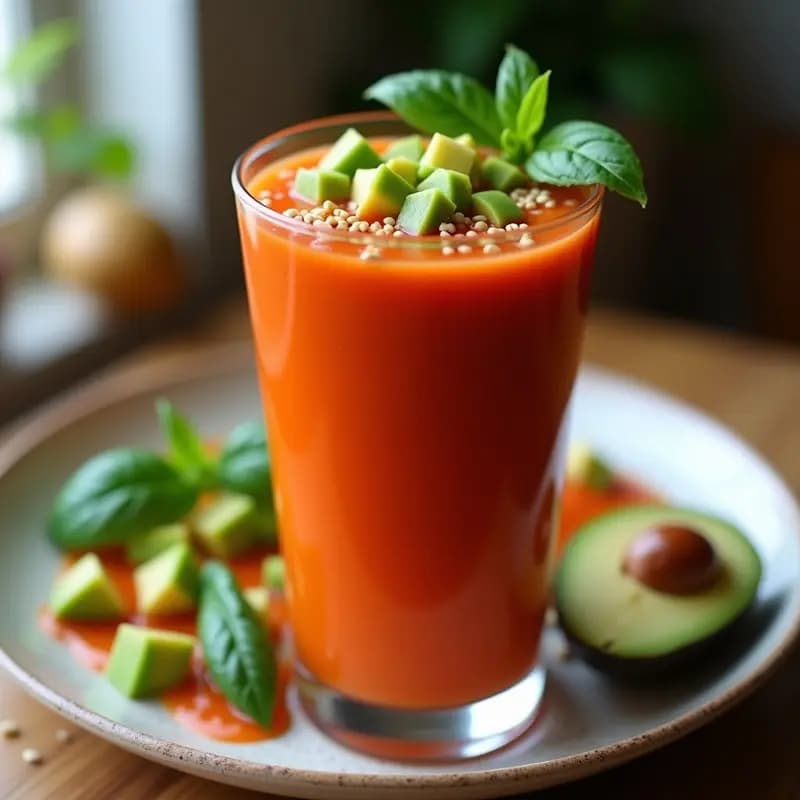 Gazpacho Andaluz con Aguacate y Jengibre: Receta Refrescante Alta en Vitamina C