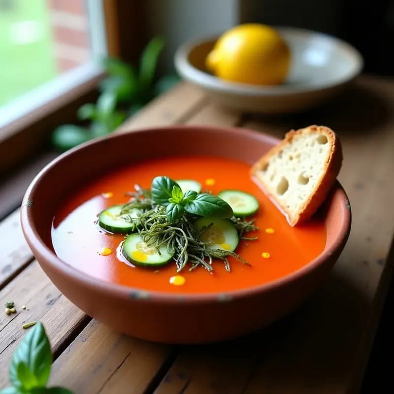 Gazpacho Andaluz con Algas: Receta Innovadora y Alta en Proteína en 15 Minutos