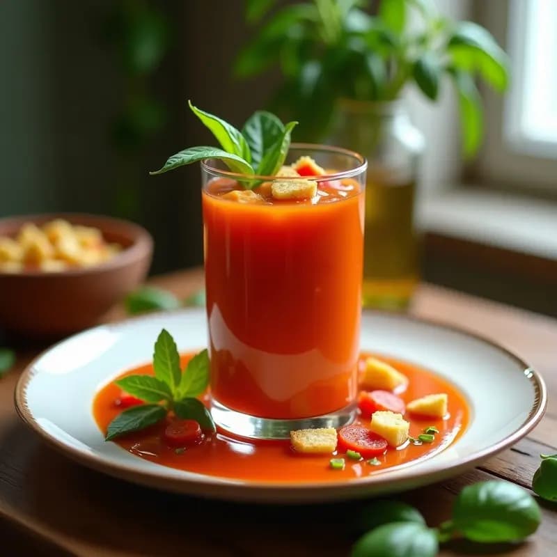 Gazpacho Andaluz Cremoso: Receta en Airfryer con Toque Gourmet en 15 Minutos