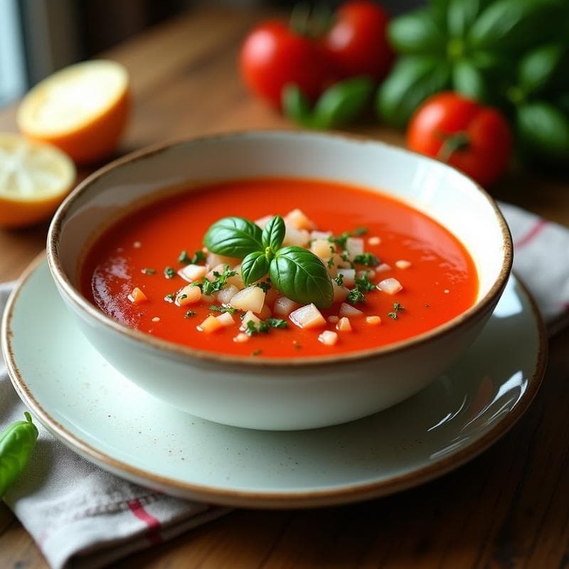 Gazpacho Andaluz Cremoso Sin Pan: Receta Tradicional Ligera y Sin Gluten