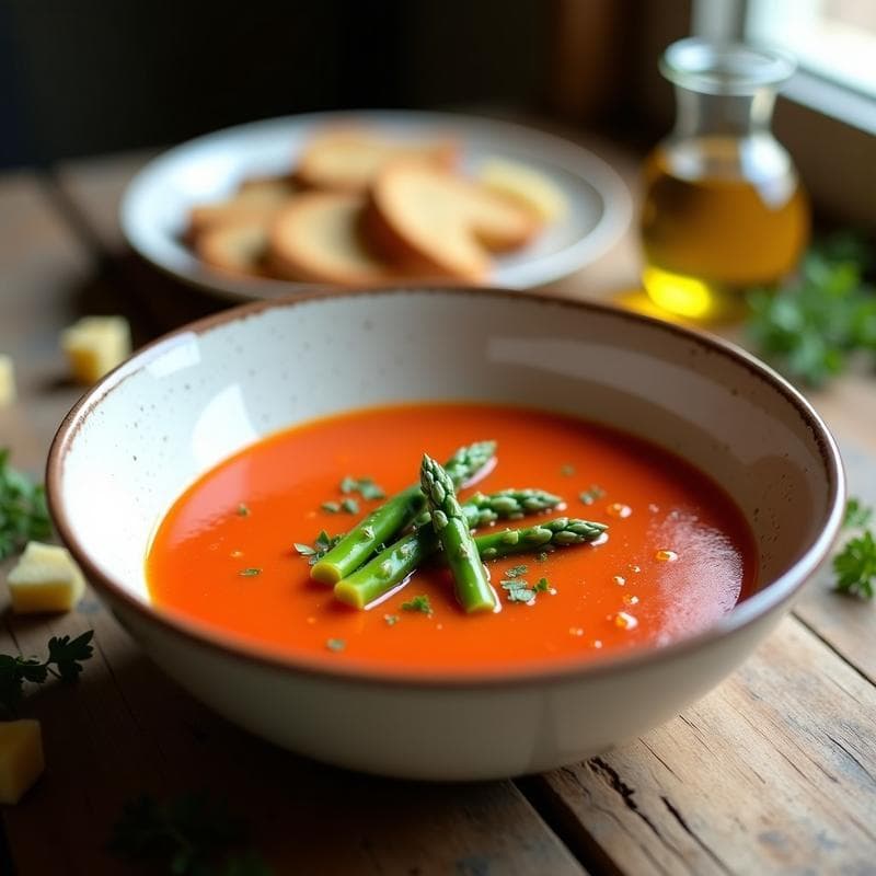 Gazpacho Andaluz con Espárragos Trigueros: Receta en Thermomix Ultracremosa y Refrescante