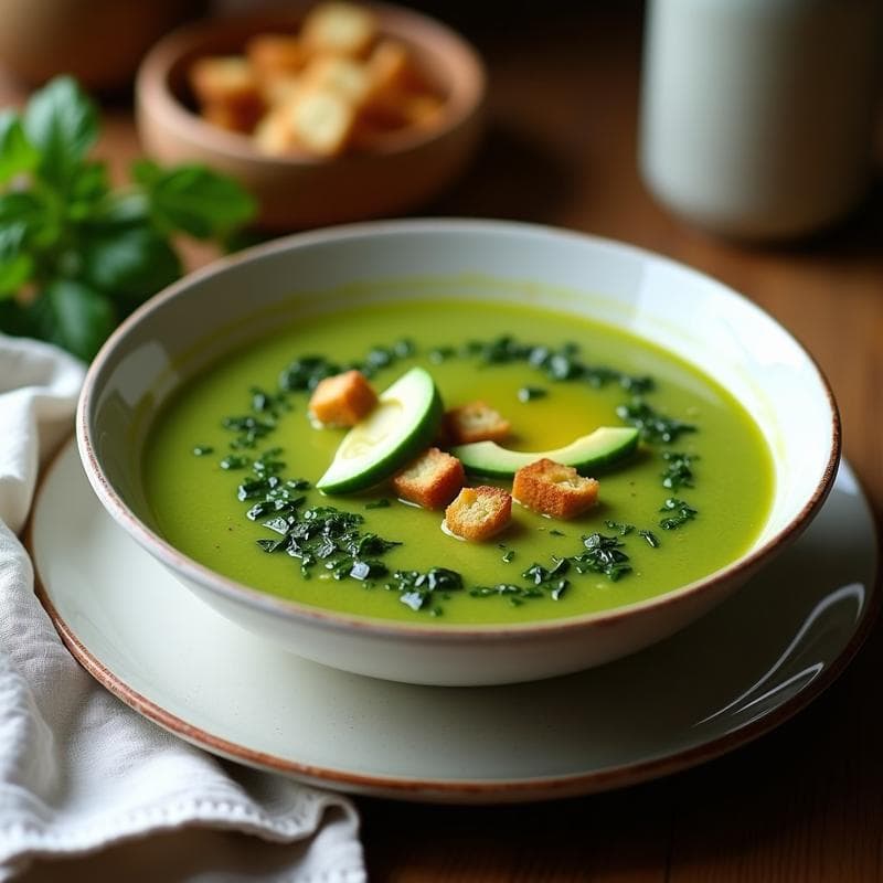 Gazpacho Andaluz con Espinaca y Aguacate: Receta Fría Alta en Proteína para Verano