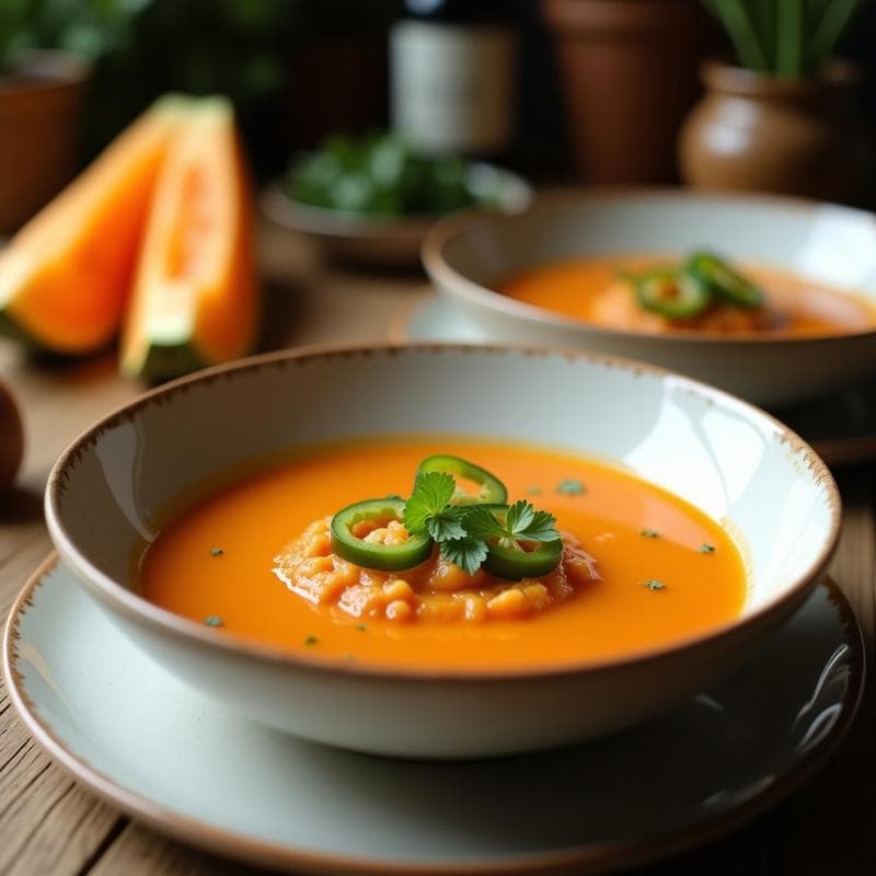 Gazpacho Andaluz de Melón y Jalapeño: Receta Fresca y Picante en 10 Minutos