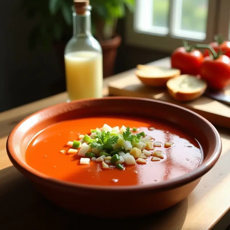 Gazpacho Andaluz con Pan Duro y Vinagre: Receta Refrescante de Verano en 10 Minutos