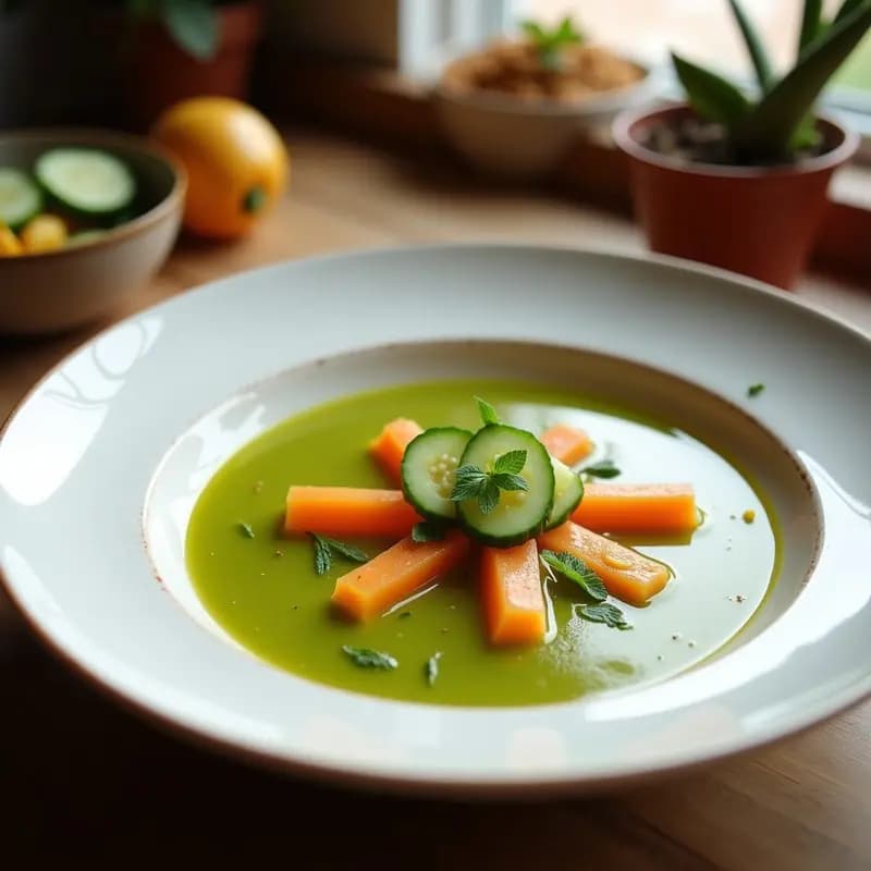 Gazpacho Andaluz de Pepino y Melón: Receta Española Fría y Sin Calorías