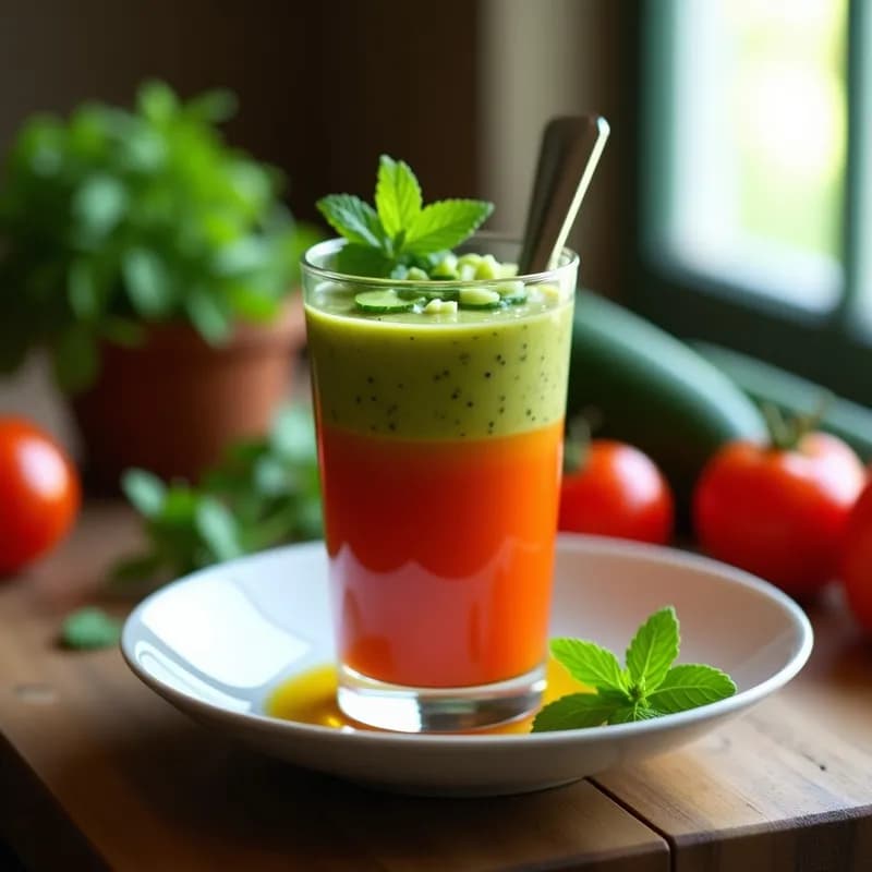 Gazpacho Andaluz de Pepino y Menta: Receta en Thermomix Ultrarefrescante