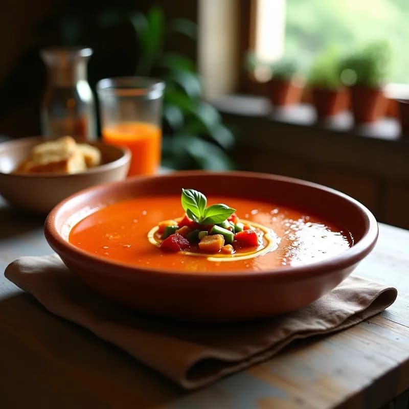 Gazpacho Andaluz con Pimiento Asado Ahumado: Receta Fría Sin Cocinar y Alta en Vitamina C