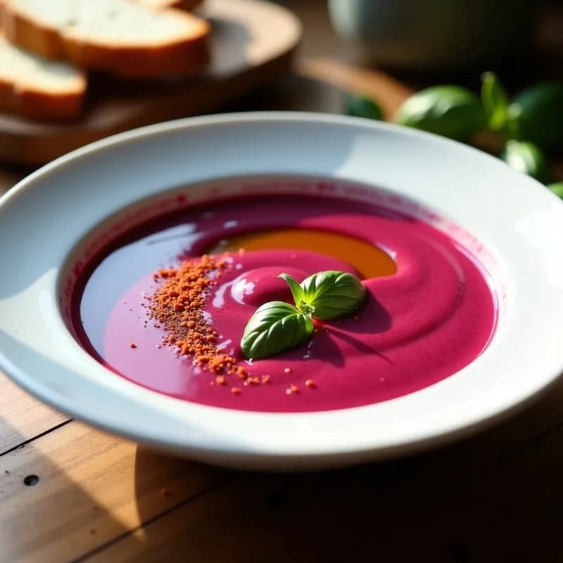 Gazpacho Andaluz de Remolacha Ahumada: Receta Fría Sin Gluten y Ultracremosa