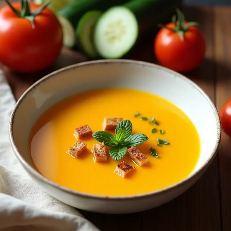 Gazpacho de Remolacha Dorada: Receta Andaluz Refrescante con Toque Dulce y Terroso