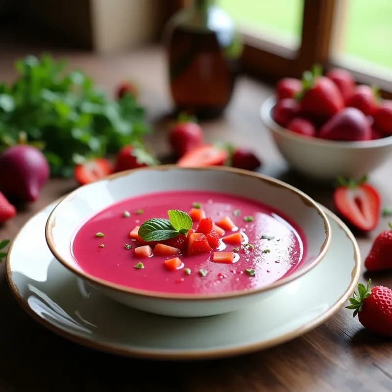 Gazpacho de Remolacha y Fresas: Receta Fresca y Antioxidante en 15 Minutos