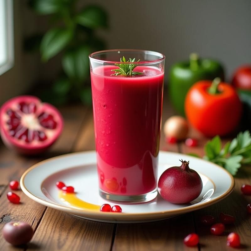 Gazpacho Andaluz de Remolacha y Granada: Receta Fría Ultrarefrescante y Antioxidante