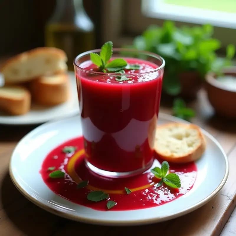 Gazpacho Andaluz de Remolacha y Rorro: Receta Refrescante y Alta en Hierro en 10 Minutos